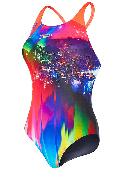 Speedo Samba Placement Digital Powerback Swimsuit image