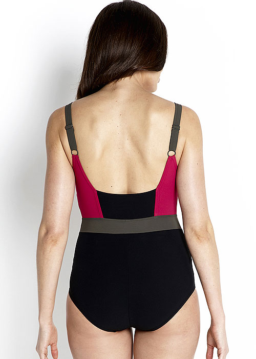Speedo Sculpture Crystalshine Swimsuit - Black/Pink image