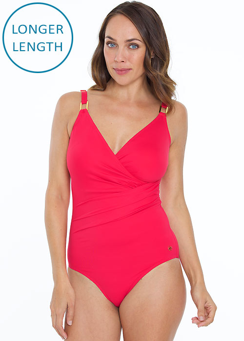 Seaspray Alina Raspberry Classic Draped Swimsuit SideZoom 1