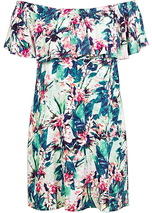 Watercult Floral Camo Jungle Off The Shoulder Dress SideZoom 3