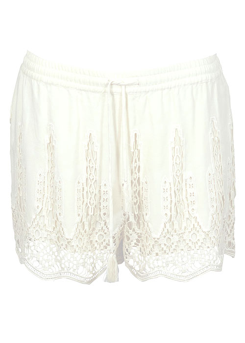 Ecru Crochet Edge Beach Shorts By Watercult | UK Swimwear