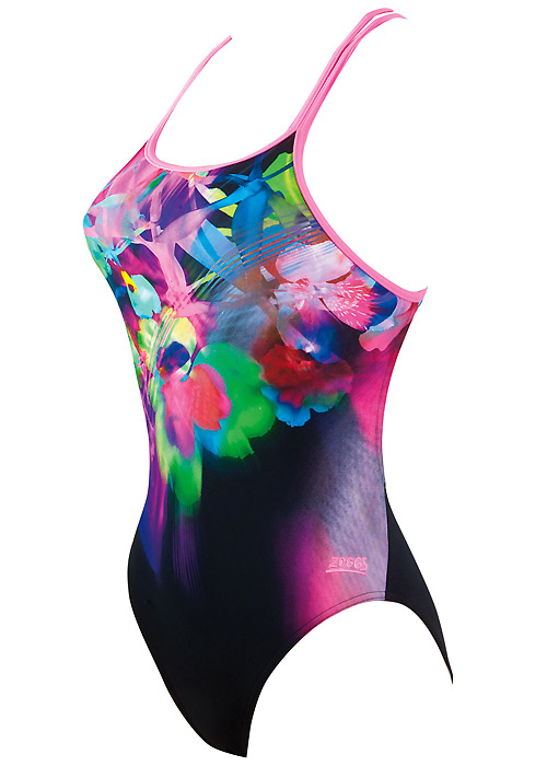 Zoggs Flower Freeze Twin Back Swimsuit SideZoom 2