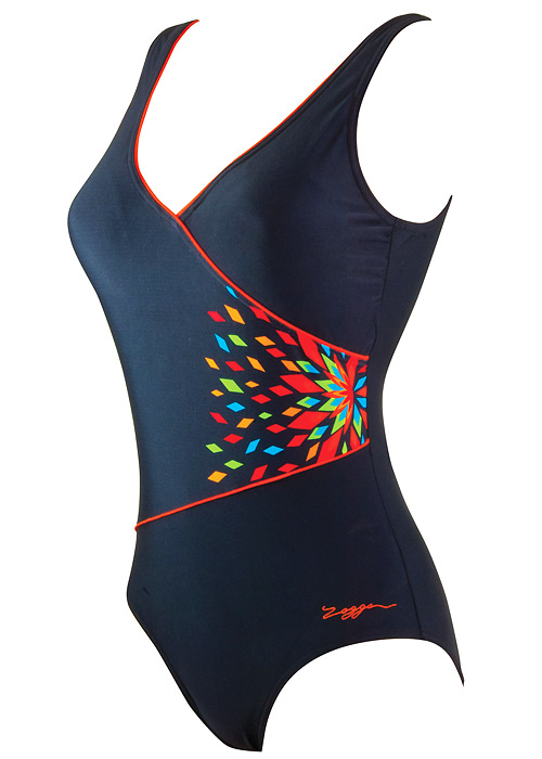 Zoggs Swimshapes Tribal Wrap Swimsuit SideZoom 2