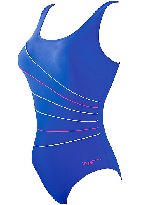 Zoggs Summer Bloom Piped Swimsuit SideZoom 3